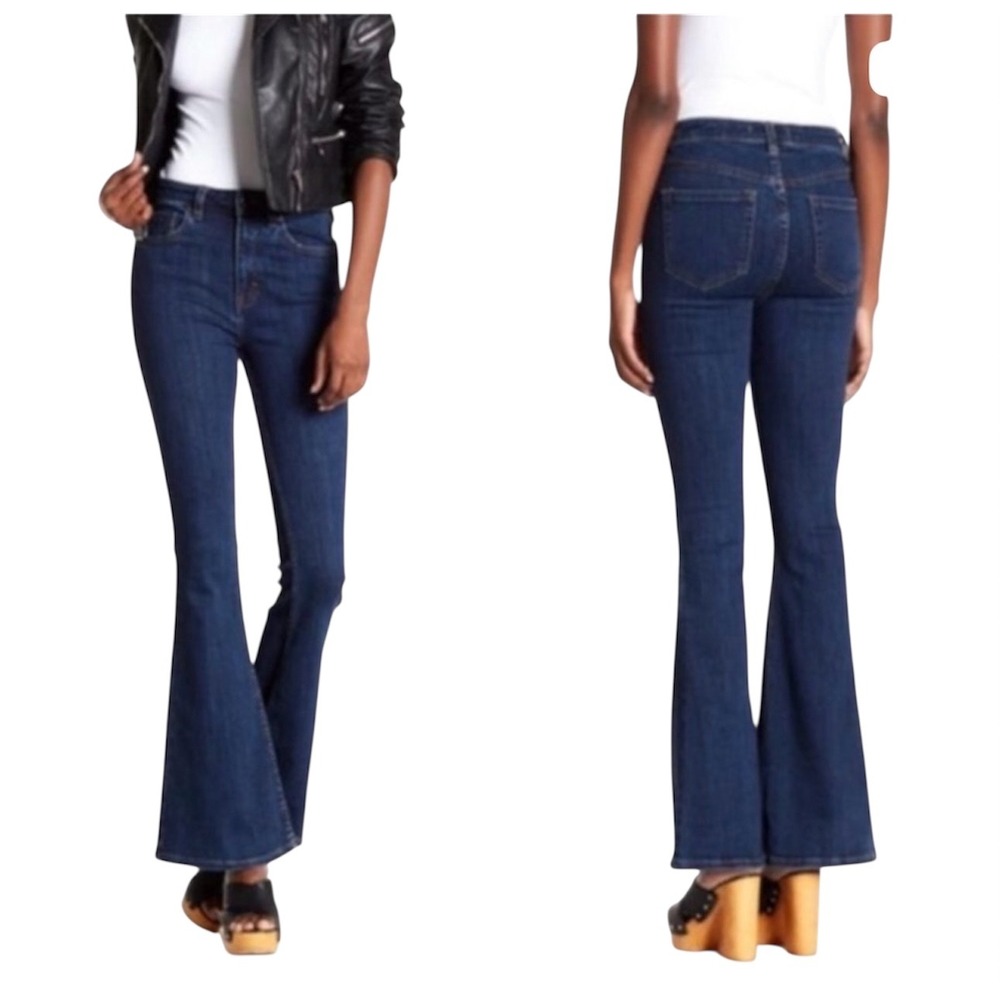 Free People Flare Jeans Dark Wash Denim #61855-16515125 Sz 28 93% Cotton #440